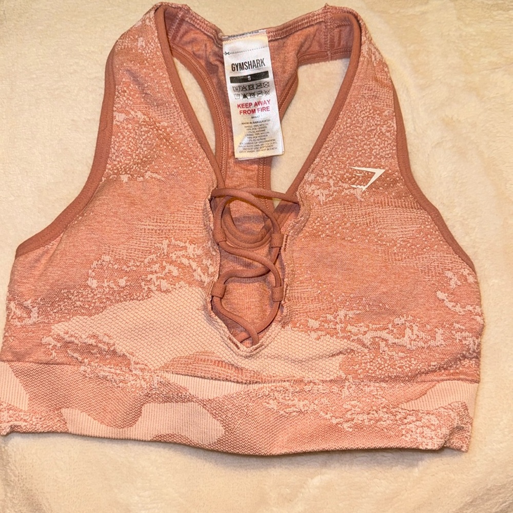 Gymshark Adpat Camo Pink Sports Bra